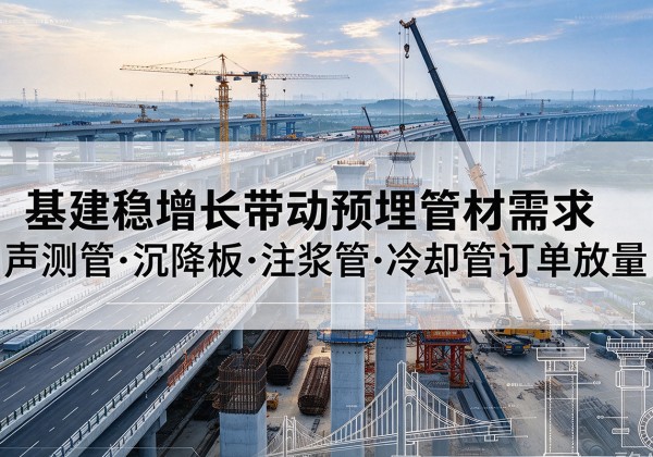 石狮基建稳增长带动预埋监测管材需求，声测管、沉降板、注浆管订单持续放量